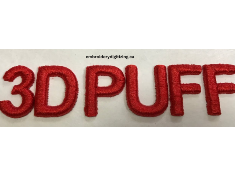 3D puff embroidery Canada